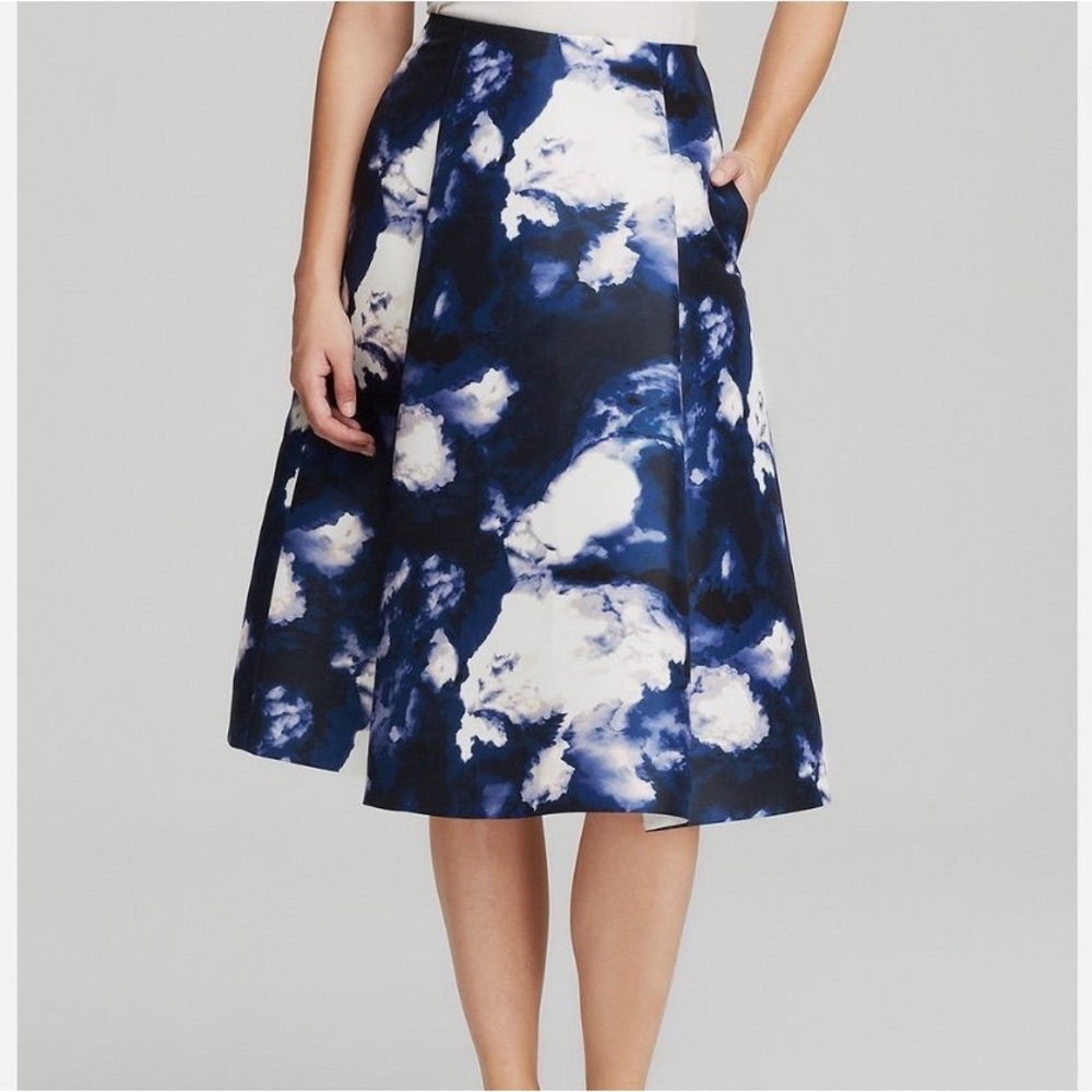 Kate Spade New York Dusk Clouds A-Line Skirt Blue Cloud Print NWT Size 00